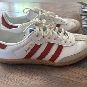 Adidas Samba White and Red Sneakers
